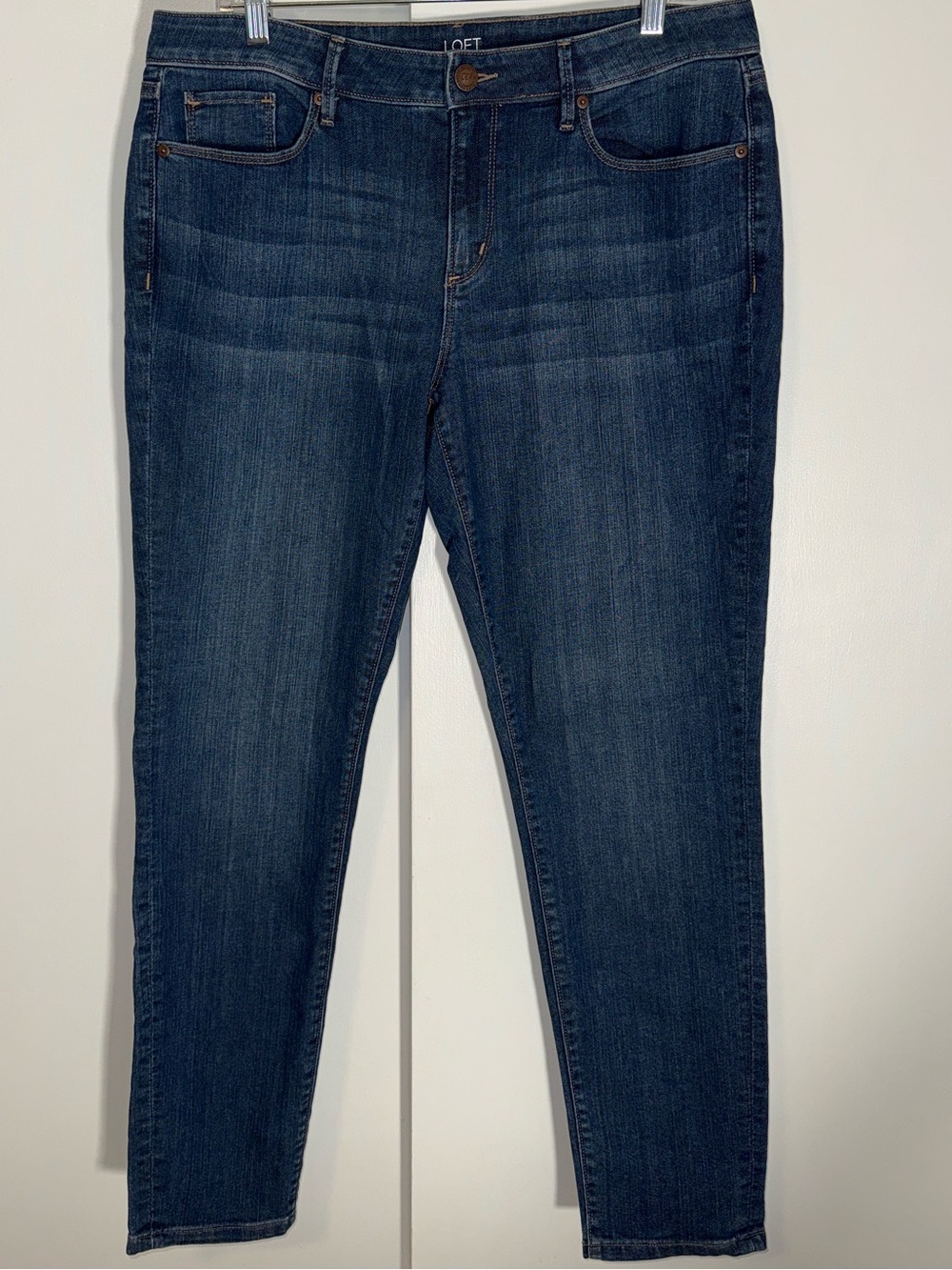 LOFT Curvy Skinny Jeans Stretch Denim Medium Wash Women’s 12